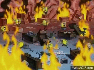 spongebob fire gif